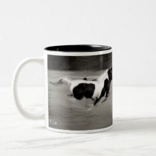 Taza Bicolor Tres caballos galopantes