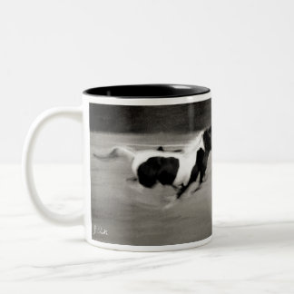 Taza Bicolor Tres caballos galopantes