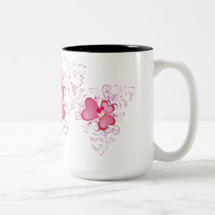 Taza Bicolor Tres corazones