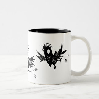 Taza Bicolor Tres cuervos negros divertidos