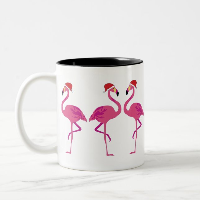 Taza Bicolor Tres flamencos Navidades (Izquierda)