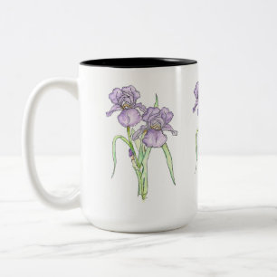 Taza Bicolor Tres Florales de Iris
