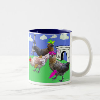 Taza Bicolor Tres gallinas francesas