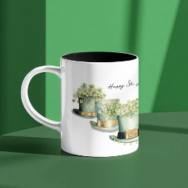 Taza Bicolor Tres Gorras irlandeses del Día de San Patricio