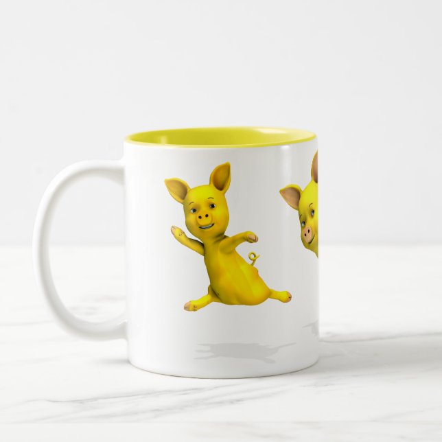 Taza Bicolor Tres lechones amarillos (Izquierda)