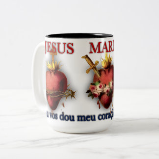Taza Bicolor Três Sagrados Corações