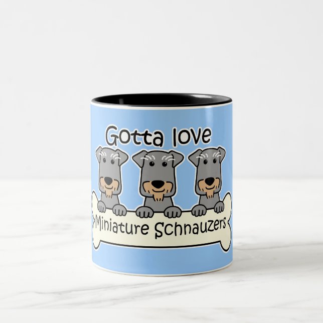 Taza Bicolor Tres Schnauzers miniatura (Centro)