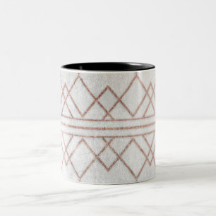 Taza Bicolor Triángulos geométricos del falso oro color de ro