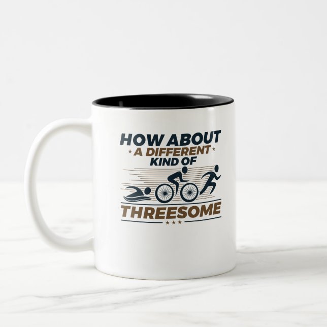 Taza Bicolor Triatlón divertida clase de trópico (Izquierda)