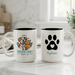 Taza Bicolor Tributo a la Adopción de Mascotas de Rescate de la