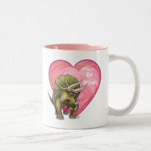 Taza Bicolor Triceratops Red Rose Heart