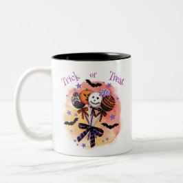 Taza Bicolor Trick de Halloween o Personalizado de pastelitos d