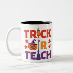 Taza Bicolor Trick O Enseñanza De Halloween