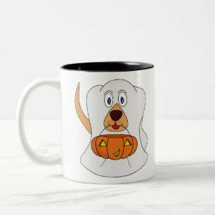Taza Bicolor Trick o Treg Perro Fantasma disfraz de Halloween