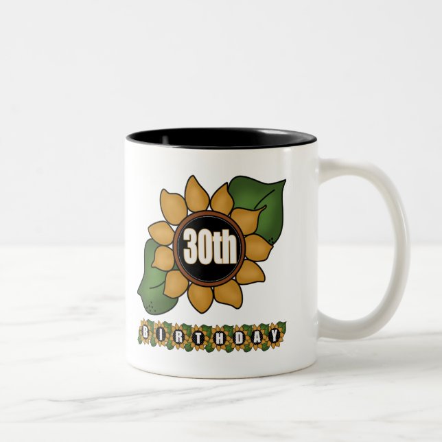 Taza Bicolor Trigésimos regalos de cumpleaños del girasol (Derecha)