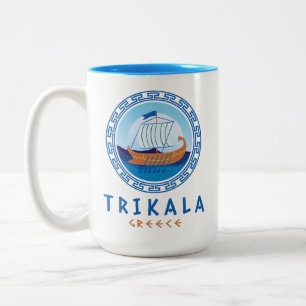 Taza Bicolor Trikala, Grecia Diseño del barco griego