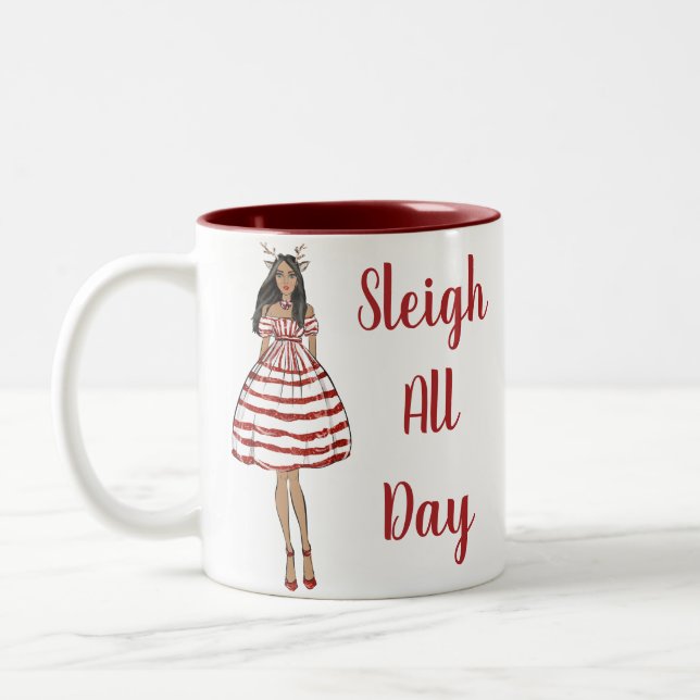 Taza Bicolor Trineo todo el día (Izquierda)