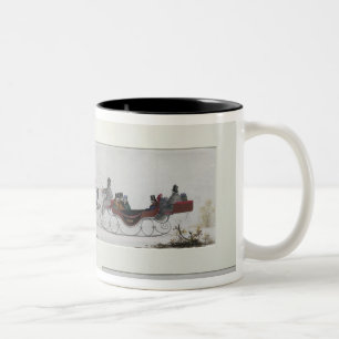 Taza Bicolor Trineos traídos por caballo rusos