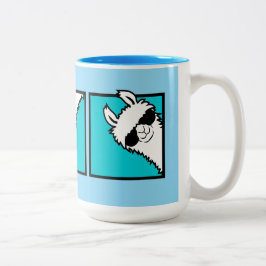 Taza Bicolor Trío de animales peludos con gafas de sol Llama Co