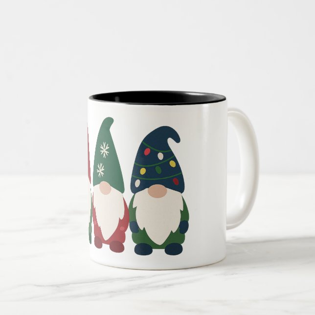 Taza Bicolor "Trío de Gnome Navidades - Festividad (Anverso derecho)