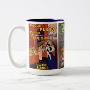 Taza Bicolor Trío de Pósters Antiguos de Galletas