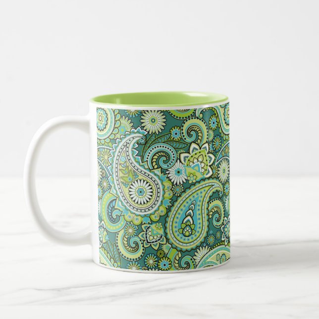 Taza Bicolor Trippy Hippy Retro Paisley (Izquierda)