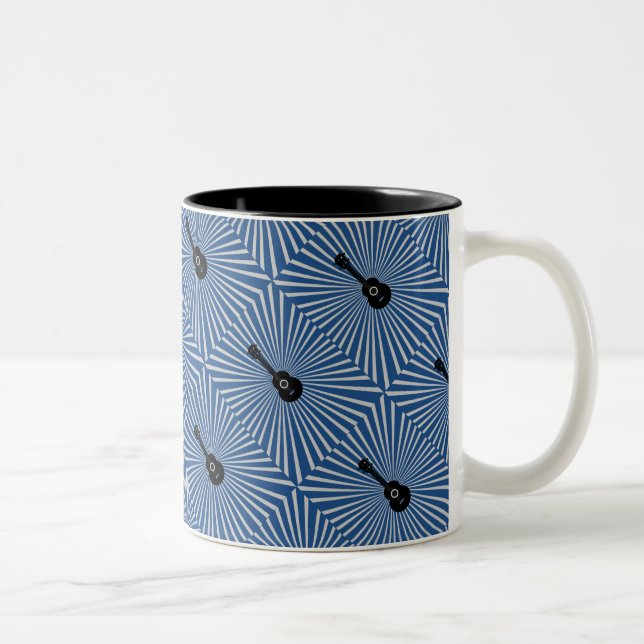 Taza Bicolor Trippy Ukulele Mug Blue (Derecha)