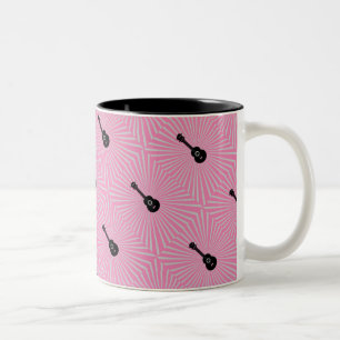 Taza Bicolor Trippy Ukulele Mug Rosa
