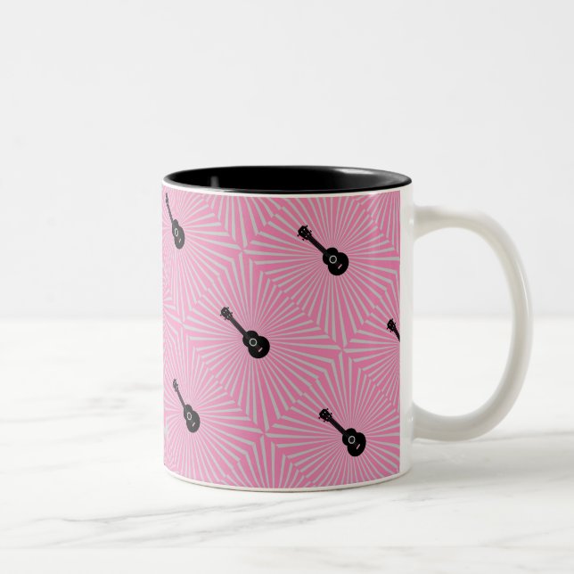 Taza Bicolor Trippy Ukulele Mug Rosa (Derecha)