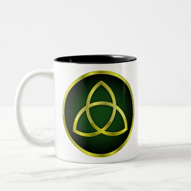 Taza Bicolor triquetra de oro y verde (Izquierda)