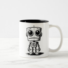 Taza Bicolor Triste Robot - Necesito Reiniciar