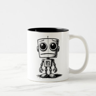 Taza Bicolor Triste Robot - Necesito Reiniciar