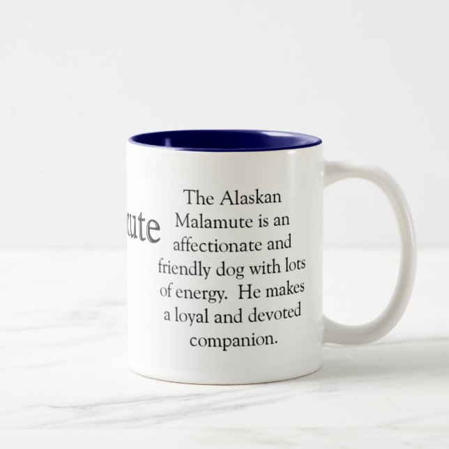 Taza Bicolor Trivia de Mug de Malamute (Derecha)