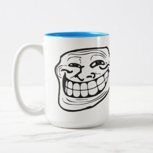 Taza Bicolor Troll LeMe Memes TROLLIN FACE FUNNY - EDITABLE