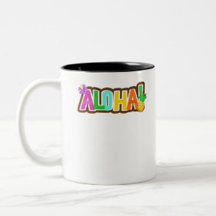 Taza Bicolor Tropical de Surfing de la Isla Hawái de Aloha