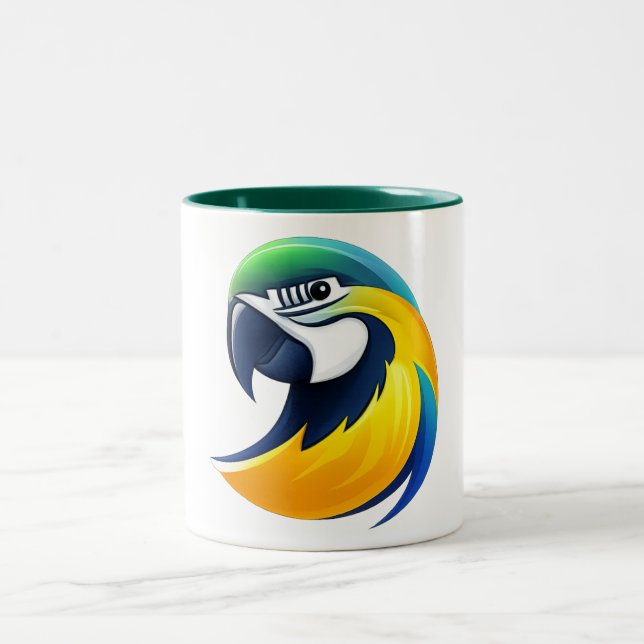 Taza Bicolor Tropical Parrot Illustration (Centro)