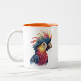 Taza Bicolor Tropical Parrot Mug – Colourful Bird with Custom T
