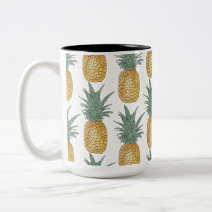 Taza Bicolor Tropicales tropicales de verano de piña