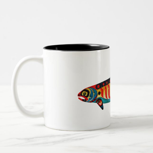 Taza Bicolor Trucha de garganta costera; cerdo (Izquierda)