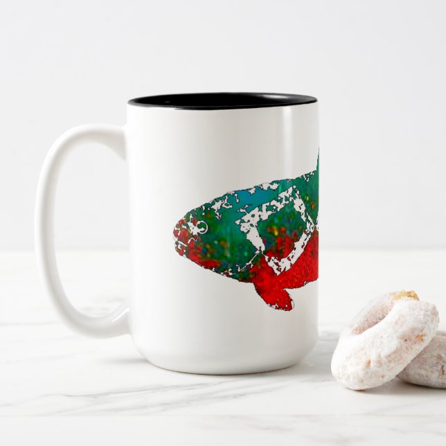 Taza Bicolor Trucha de roca (Con donut)