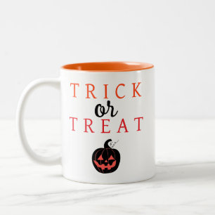Taza Bicolor Truco espeluznante o trato a Halloween de Jack-o'-