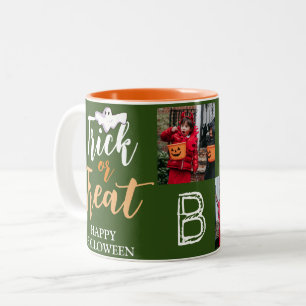 Taza Bicolor Truco o trato Fotos familiares de Spooky Hallowe