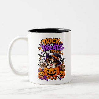 Taza Bicolor Trucos o regalos Más regalos Cachorro lindo de Hal