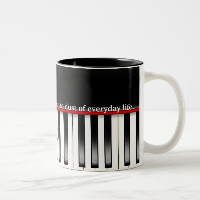 Taza Bicolor Truismo musical con piano (Derecha)