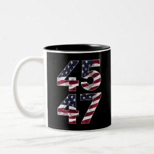 Taza Bicolor Trump 2024 45 47 Vintage EE. UU.