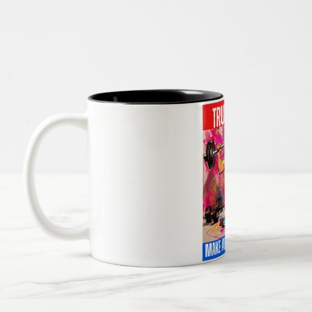 TAZA BICOLOR TRUMP 2024 HACE A ESTADOS UNIDOS FUERTE (Izquierda)