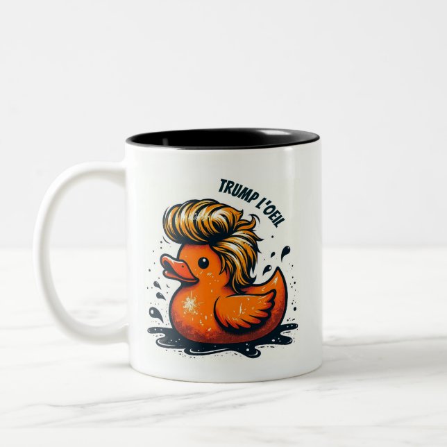 Taza Bicolor Trump l'oeil Naranja widdle Duck (Izquierda)