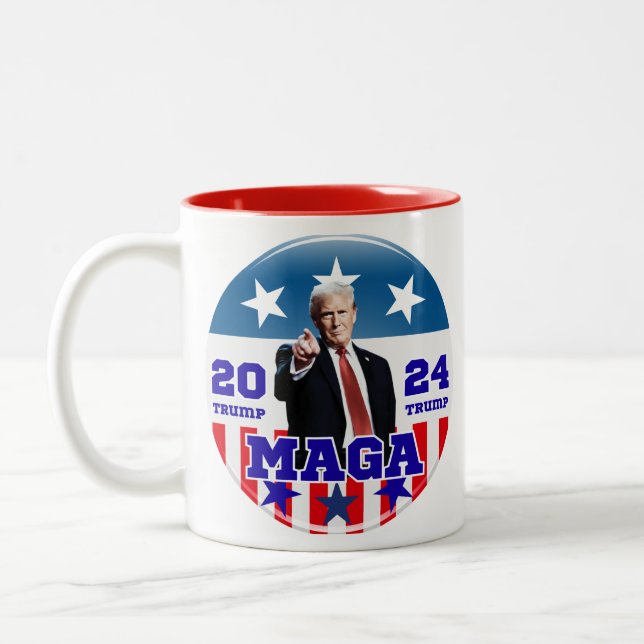 Taza Bicolor Trump MAGA 2024 (Izquierda)