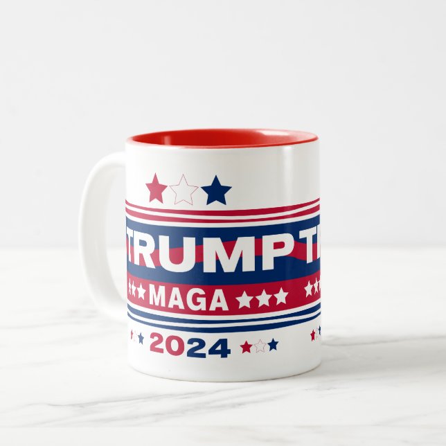 TAZA BICOLOR TRUMP~MAGA~2024 (Anverso izquierdo)
