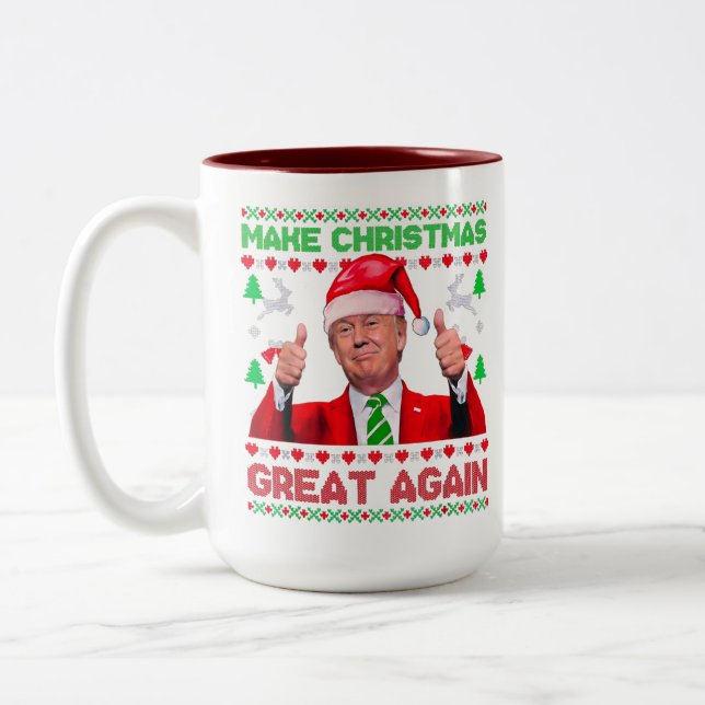 Taza Bicolor Trump vuelve a hacer grandes Navidades, Navidades (Izquierda)